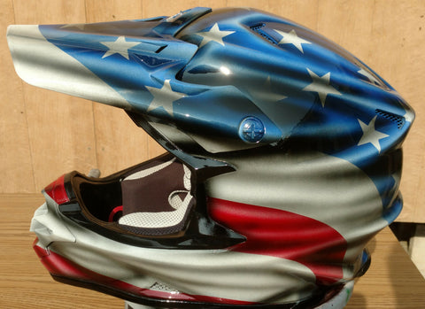 american flag dirt bike helmet Harley Full face Shoei American Flag – Brock Black Customs