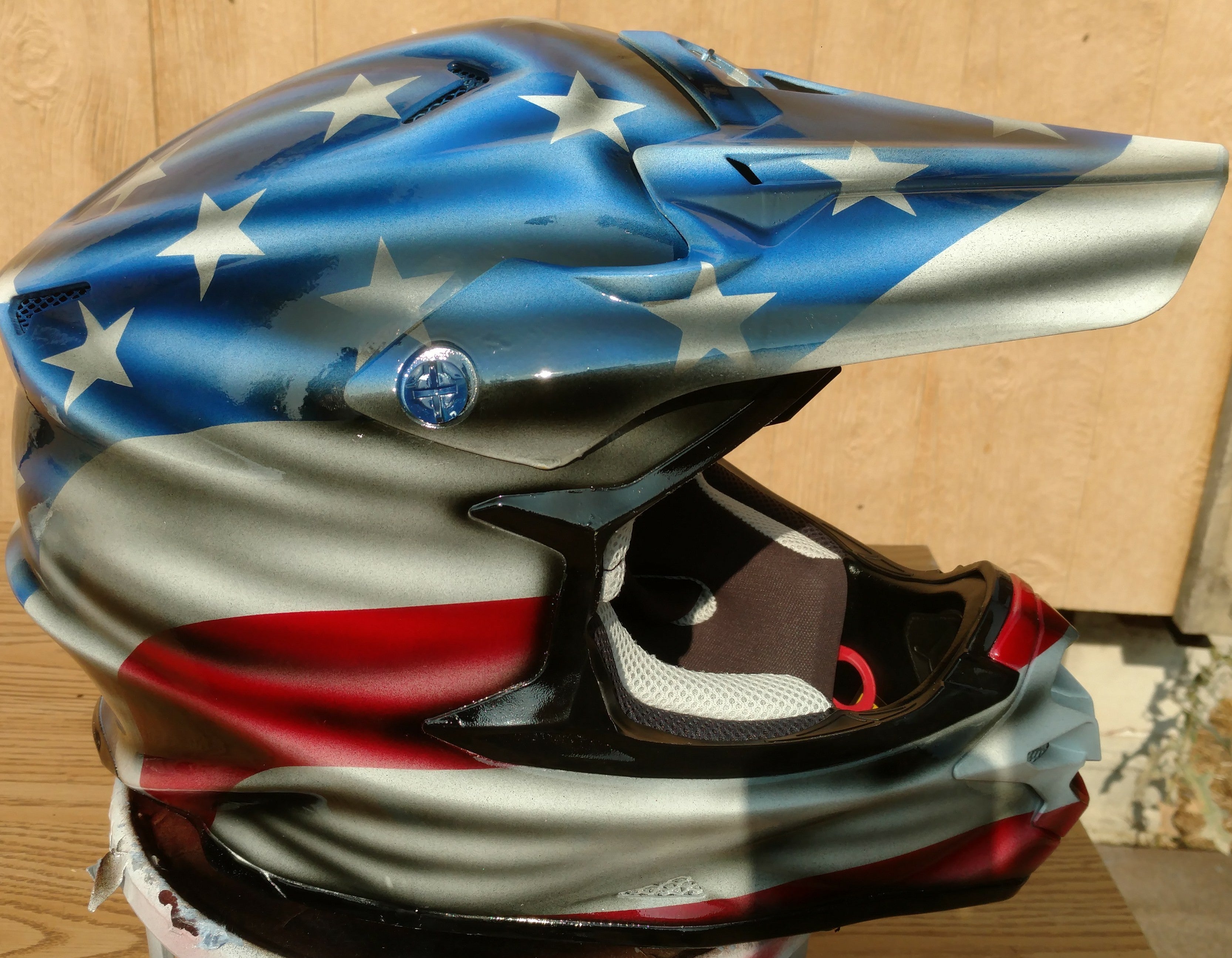 Harley Full face Shoei American Flag – Brock Black Customs