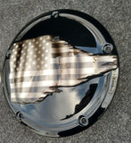 Tattered American Flag  Harley derby cover