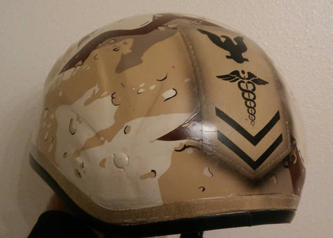 desert camo motorcycle helmet Harley Helmet Navy Wingman and HM2 Logo on Desert Camo – Brock Black Customs