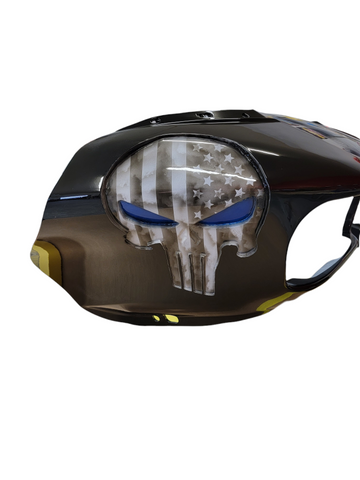custom punisher motorcycle helmet Baseball Cap Style VETERAN Adjustable chin straps with 11 vents so that you can stay cool Punisher helmet #customhelmet #motorcycle