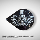 S&amp;S Teardrop-Luftfilter-Abdeckplatte mit 3 Löchern, Uncle Sam