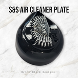 S&S teardrop 3 hole air cleaner cover plate Uncle Sam