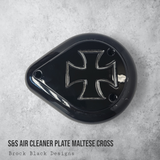 S&S teardrop air cleaner cover plate Maltese cross