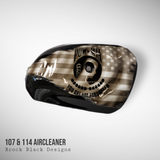 Tattered American flag with POW MIA Tribute air cleaner