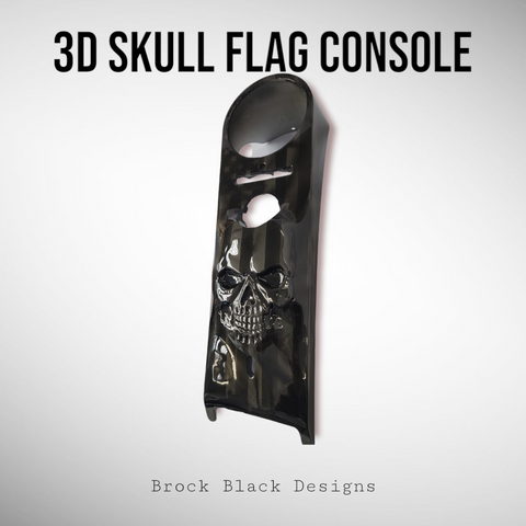 3D-Totenkopf mit geisterhafter amerikanischer Flagge als Konsole