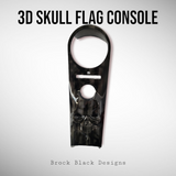 3D-Totenkopf mit geisterhafter amerikanischer Flagge als Konsole