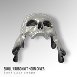 Chrome color Indian skull warbonnet Horn cover