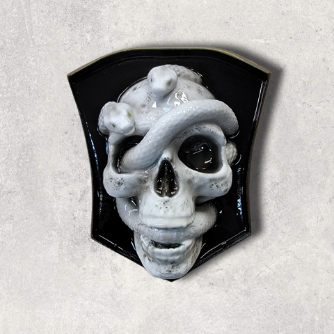 3D Skull and snakes side-mounted horn cover