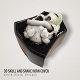3D Skull and snakes side-mounted horn cover