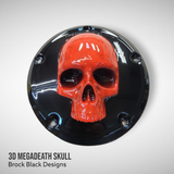 Harley Davidson Derby cover with Megadeth skull