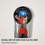 Harley-Tankdeckel mit Totenkopf-Texas-Flagge