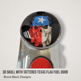 Harley-Tankdeckel mit Totenkopf-Texas-Flagge