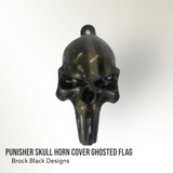 3D ghosted American flag Punisher SKULL horn cover