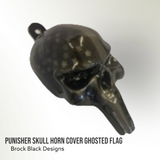 3D ghosted American flag Punisher SKULL horn cover