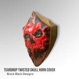 3D teardrop twisted skull horn cover