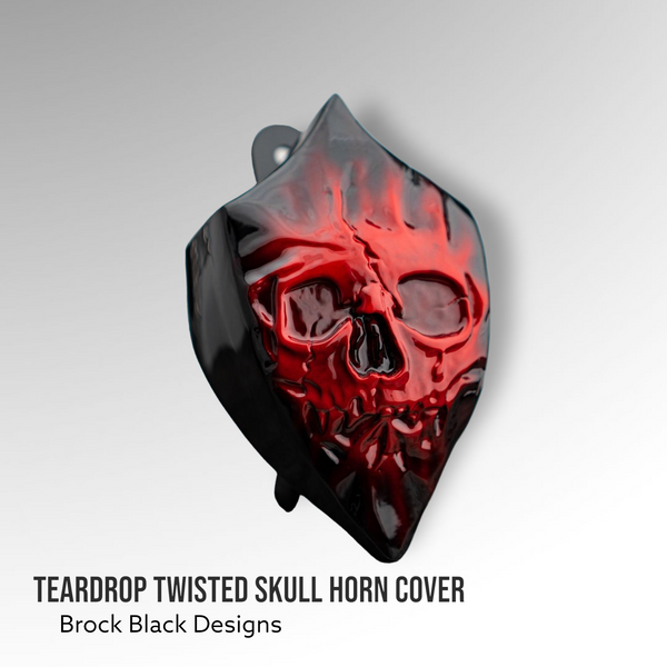 Harley 3d-big-fanged-skull-horn-cover – Brock Black Customs