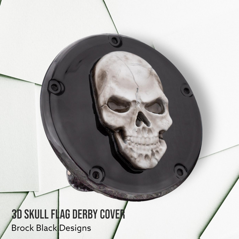 3D Skull Harley Derby und Punkteabdeckung