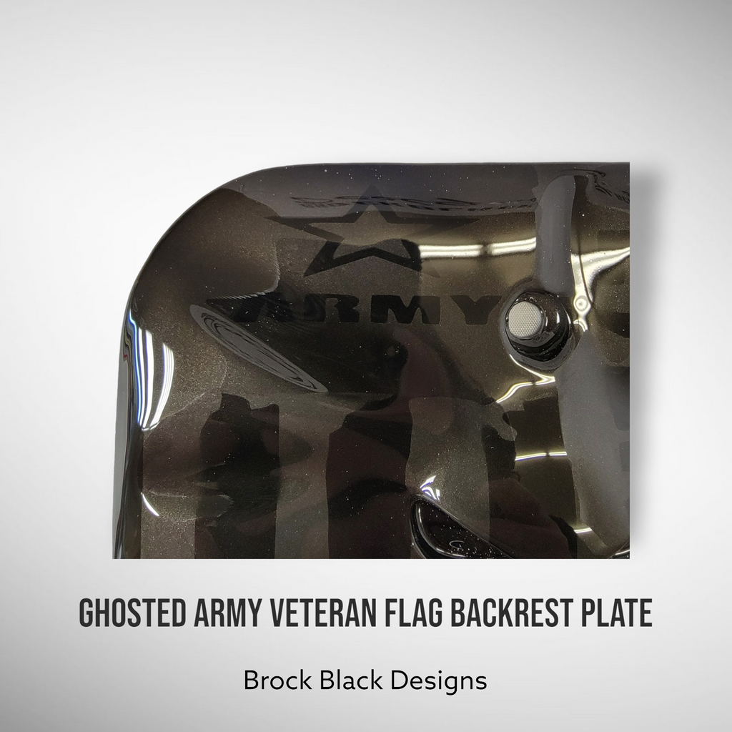 Backrest plate punisher with ghosted Army Veteran flag – Brock Black ...