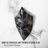 Thin blue line 3D Punisher with Army Veteran flag