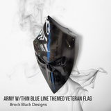 Thin blue line 3D Punisher with Army Veteran flag