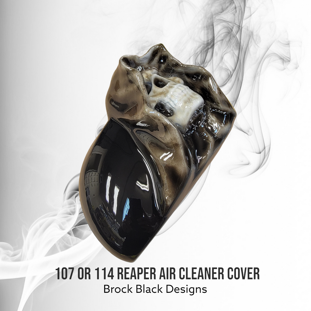 Grim reaper air cleaner cover – Brock Black Customs