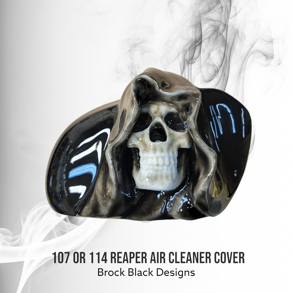 Grim Rapper Cover Grim reaper air cleaner cover – Brock Black Customs