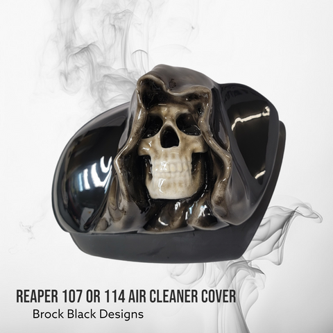 Grim Rapper Cover Grim reaper air cleaner cover – Brock Black Customs