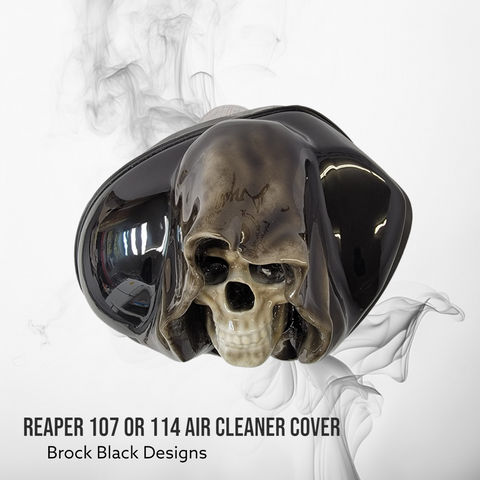 Grim Rapper Cover Grim reaper air cleaner cover – Brock Black Customs