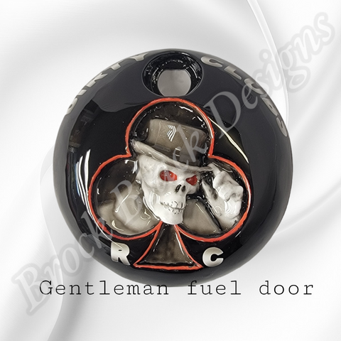 Gentleman Skull themed fuel door