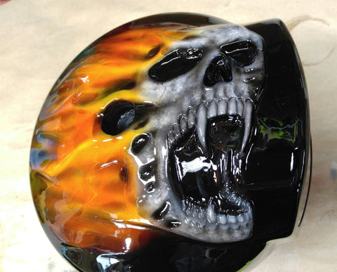 skull and flames harley air cleaner 