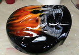 3D skull with realistic flames Harley airl cleaner