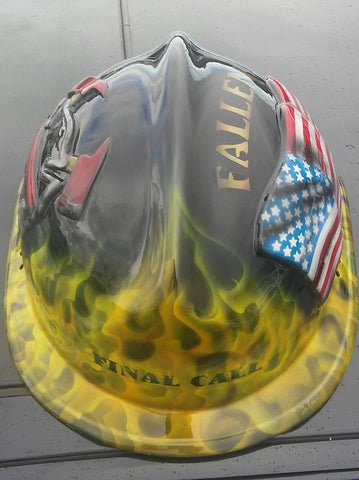 firefighter themed motorcycle helmet Harley Final Call Firefighter Memorial Helmet – Brock Black Customs