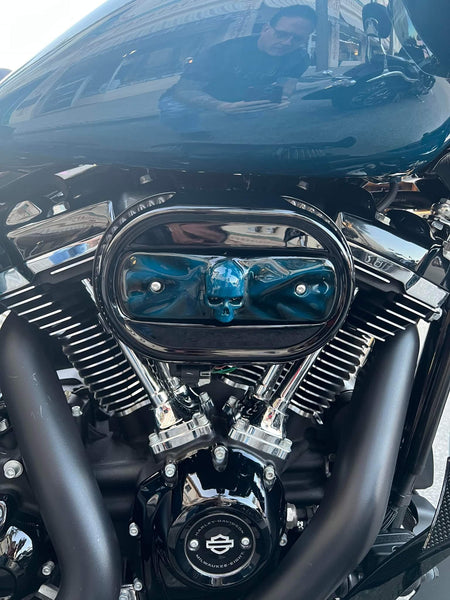 114 & 117 air cleaner insert 3D ancient skull – Brock Black Customs